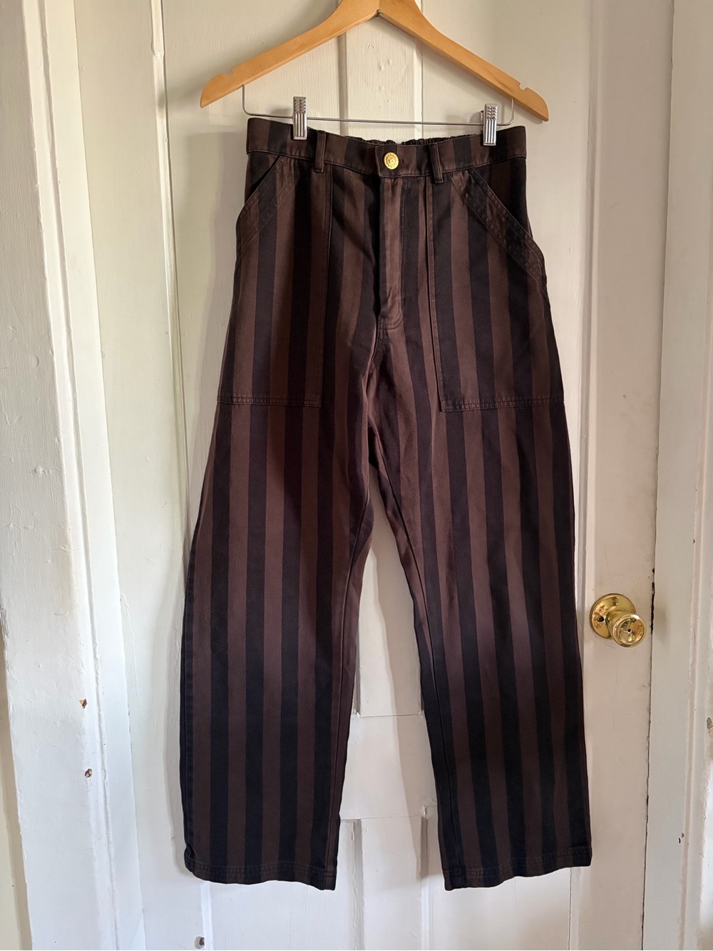 Big Bud Press Black and Brown Striped Straight-Leg Pants - Picture 13 of 13
